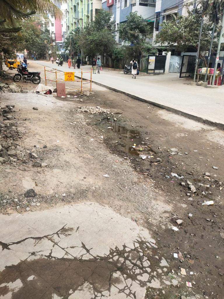 Incomplete Maharshi Marg Road Construction